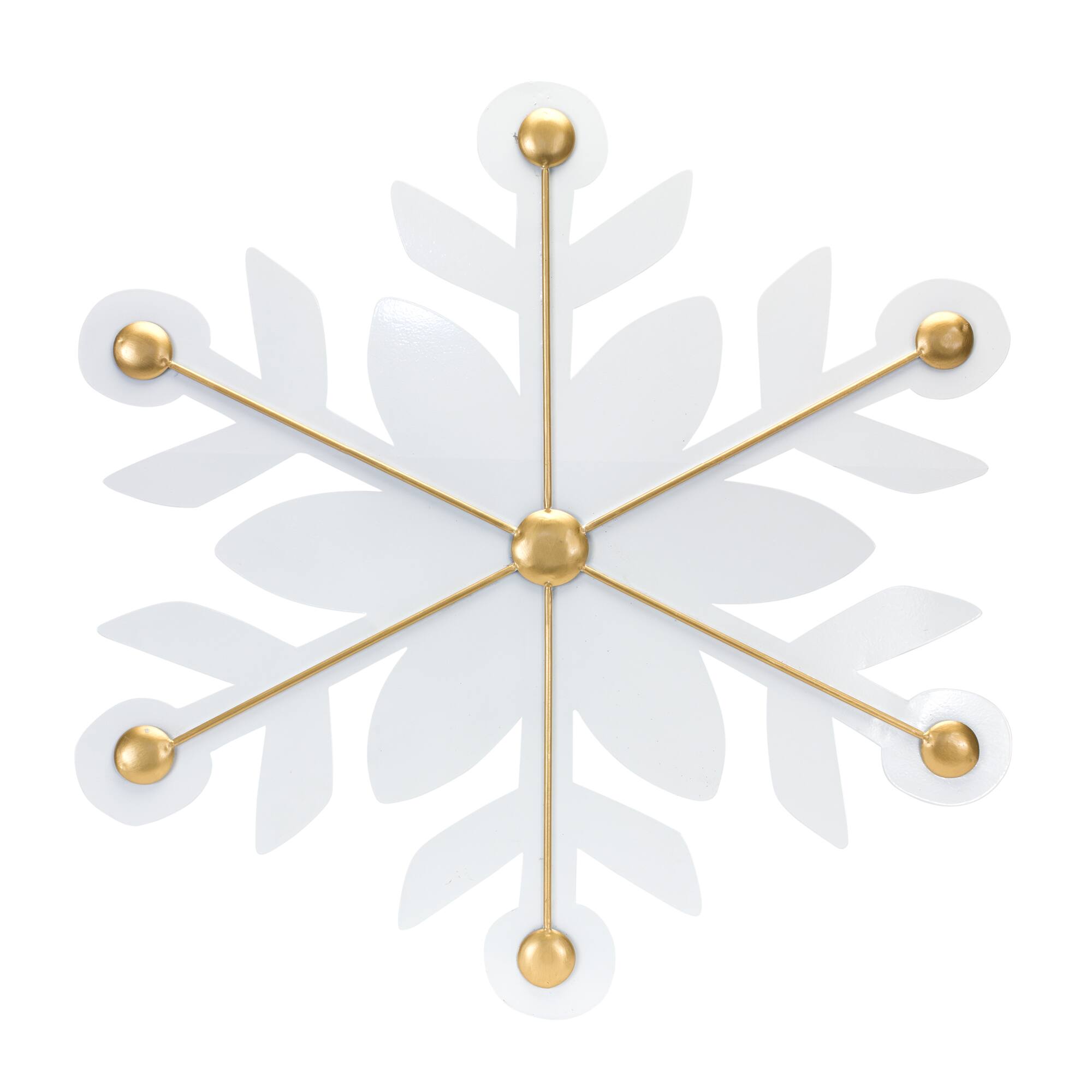 12ct. White & Gold Iron Snowflake Ornaments